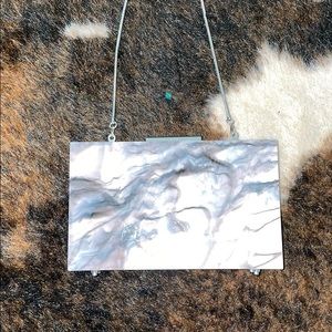 Pink and grey marble purse
